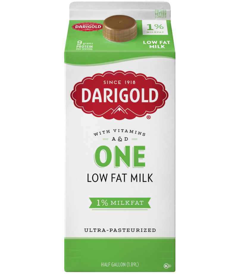 Milk 1% Low Fat Half Gallon Carton | Darigold